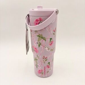 Hydrapeak Artisan Collection 30oz Tumbler Lavender Floral Bows Insulated Mug NEW